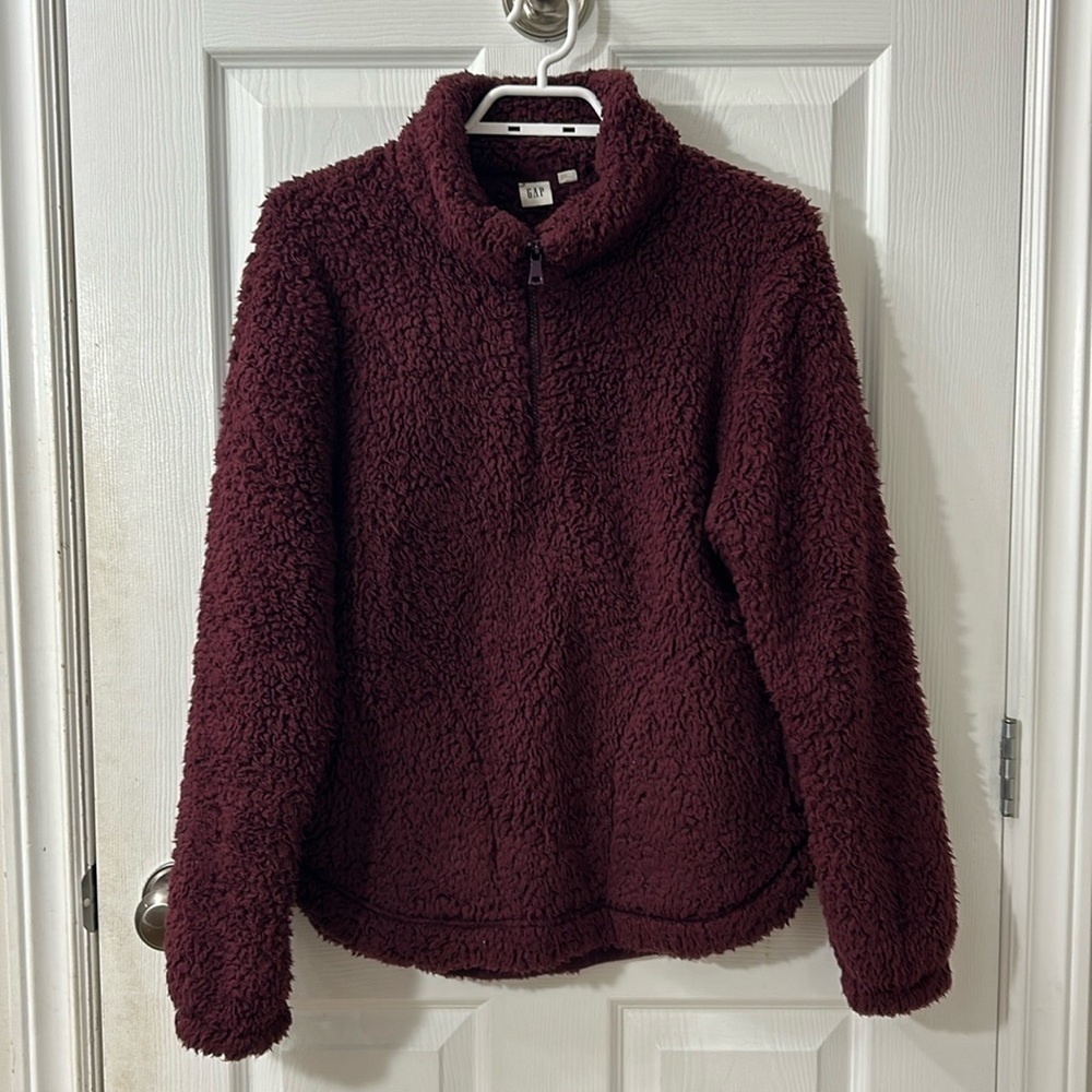 Gap Teddy Bear Sherpa Gorp Core women’s cozy warm extra small wine colour
